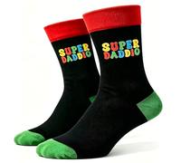 Yapartifa Super Daddio Socks, Best Dad/Daddy Socks, Funny Fathers Day/Birthday Gifts for Your Dad from Son/Daughter, Cotton Novelty Socks for Men, UK Size 6-12