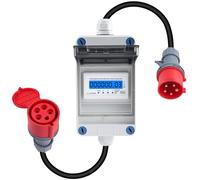 Yapasopu Mobile Digital Electricity Meter Three Phase Digital Electricity Meter with Plug for Socket 16A 400V