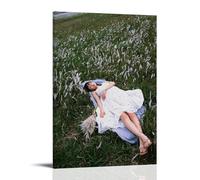 YAPING Asian Model Girl Lying on The Grass Living Room Wall Art 24 x 36 inches (60 x 90 cm)