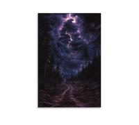 YAPING Forest Path Under Lightning And Thunder Modern Home Kitchen Dormitory Kids Room Mural 12 x 18 Inch (30 x 45 cm)