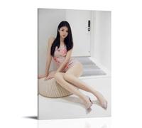 YAPING Model Girl in White Silk Sitting on Tatami Porch 20 x 30 Inch (50 x 75 cm)