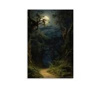 YAPING Rocky Path in The Forest Under Moonlight Modern Home Kitchen Dormitory Kids Room Mural 12 x 18 Inch (30 x 45 cm)
