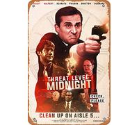 YAPJIGM Threat Level Midnight Movie Poster Retro Metal Sign for Cafe Bar Pub Office Garage Home Wall Decor Gift Vintage Tin Sign 12 X 8 inch