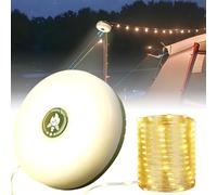 YAPJOY 10M Camping String Lights, Waterproof Portable Outdoor String Lights with 8 Lighting Modes, USB Rechargeable 2 in 1 Camping Fairy Lights for Garden/Camp/Yard/Tent/Christmas Party