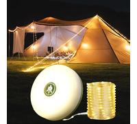 YAPJOY Camping String Lights, 32.8Ft 4 in 1 Outdoor Waterproof Portable Stowable Fairy Light with 8 Lighting Modes, USB Rechargeable Halloween Christmas String Lights for Yard, Garden, Party Decor