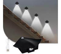 YAPJOY Motion Sensor 6500K White Light Indoor, Rechargeable Night Light, Automatic LED Lights for Bedroom, Bedside, Toilet, Bathroom, for Adults & Kids, Indoor Stair Lights, Magnetic, 1Pack(Black)