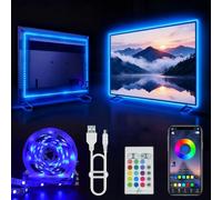 YAPJOY TV Light Strip, 5M TV Backlight for 45-75 Inch TV with Remote, Music Sync LED TV Light with Bluetooth APP Control- USB Powered RGB Color Changing Light Strip for Home Theater Gaming Room Decor