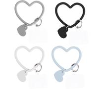 YAPKOLV 4 Pcs Phone Loops, Silicone Heart Loop Phone Lanyard, Phone Holder Universal for Phone Case, Anchor Fit All Smartphones (4 Colours) (Set B)