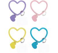 YAPKOLV 4 Pcs Silicone Heart Bow Phone Loops, Phone Lanyard, Phone Holder Universal for Phone Case Anchor, Fit All Smartphones (4 Colours) (Set A)