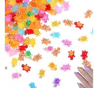 YAPKOLV Pack of 200 Mini Luminous Turtles Resin, Glow in the Dark Miniature Figures, DIY Micro Landscape Scenes, Tiny Turtles for Garden Decoration (Colourful)