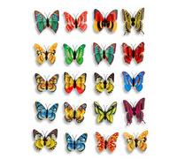 YAPKOLV Self-Adhesive Butterflies Decoration Pack of 20 - Spring 3D Wall Decoration for Vivid Interior Design & Celebrations, Easy to Apply