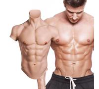YAPOKCDS Silicone Muscle Suit Male Chest Fake Muscle Belly Realistic Mens Silicone Chest Male For Cosplay