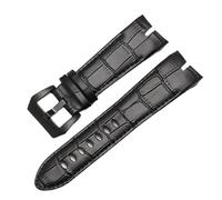 yapong Leather Watch Strap For Roger Dubimen's King EXCALIBUR Notch Bracelet Accessory(Black black clasp)