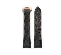 yaponuk Fluororubber watch strap for Omega Seamaster Planet Ocean 600 21mm curved end watchband(Blackor1)