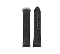 yaponuk Fluororubber watch strap for Omega Seamaster Planet Ocean 600 21mm curved end watchband(Blackbs2)