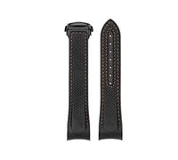 yaponuk Fluororubber watch strap for Omega Seamaster Planet Ocean 600 21mm curved end watchband(Blackob2)