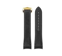 yaponuk Fluororubber watch strap for Omega Seamaster Planet Ocean 600 21mm curved end watchband(Blackwg1)