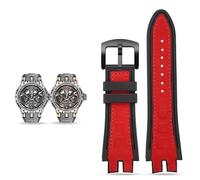 yaponuk Leather Rubber Watchband For Roger Dubuis EXCALIBUR Series watch Accessories(Red-black)