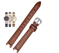 yaponuk Leather Strap For Anne Klein ak1950/9442/9918/9168 Notch Watch Band Elegant Small Dial Retro Bracelet(Brown-silver)