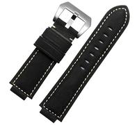 yaponuk Leather Watch Strap For Timex Tide T2n720 T2n721 Raised Mouth Accessories Wrist strap(Black-Steel-K11)