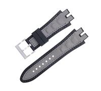 yaponuk Matte Suede Leather Watch Strap For Roger Dubuis EXCALIBUR King watchband with Soft Rubber Base(Greys a)