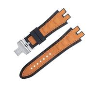 yaponuk Matte Suede Leather Watch Strap For Roger Dubuis EXCALIBUR King watchband with Soft Rubber Base(Oranges b)
