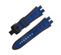 yaponuk Matte Suede Leather Watch Strap For Roger Dubuis EXCALIBUR King watchband with Soft Rubber Base(Red blueb b)