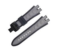 yaponuk Matte Suede Leather Watch Strap For Roger Dubuis EXCALIBUR King watchband with Soft Rubber Base(Greyb b)