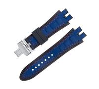 yaponuk Matte Suede Leather Watch Strap For Roger Dubuis EXCALIBUR King watchband with Soft Rubber Base(Red blues b)