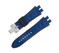 yaponuk Matte Suede Leather Watch Strap For Roger Dubuis EXCALIBUR King watchband with Soft Rubber Base(Blues b)