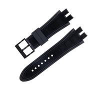yaponuk Matte Suede Leather Watch Strap For Roger Dubuis EXCALIBUR King watchband with Soft Rubber Base(Matte blackb a)