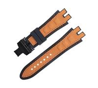 yaponuk Matte Suede Leather Watch Strap For Roger Dubuis EXCALIBUR King watchband with Soft Rubber Base(Orangeb b)
