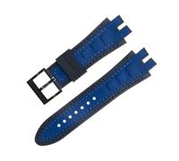 yaponuk Matte Suede Leather Watch Strap For Roger Dubuis EXCALIBUR King watchband with Soft Rubber Base(Blueb a)