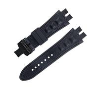 yaponuk Matte Suede Leather Watch Strap For Roger Dubuis EXCALIBUR King watchband with Soft Rubber Base(Blackb b)
