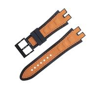 yaponuk Matte Suede Leather Watch Strap For Roger Dubuis EXCALIBUR King watchband with Soft Rubber Base(Orangeb a)