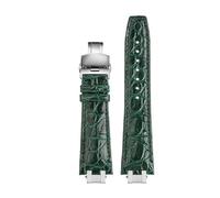 yaponuk Quick Adapter Band For MAURICE LACROIX AIKON AI6008 AI6007 AI6038 AI6058 Mens Leather Watch Strap(Green buckl adapter,AI6007)