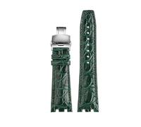 yaponuk Quick Adapter Band For MAURICE LACROIX AIKON AI6008 AI6007 AI6038 AI6058 Mens Leather Watch Strap(Green-steel buckle,AI6008)