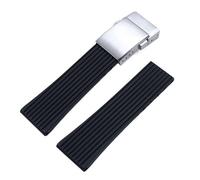 yaponuk Rubber Watch Strap For Breitling Avenger Challenger Superocean Heritage.(Black2 matte silver,22mm)