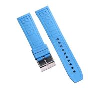 yaponuk Rubber Watch Strap For Breitling Avenger Super Ocean Challenger, Reconnaissance Aircraft Professional Series(Sky blues)