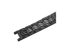 yaponuk Solid Steel Watch Chain For GC Metal Men's Notch strap with Butterfly Clasp Accessory(Black,22-13mm)