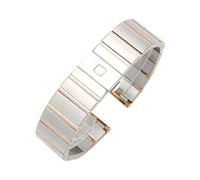 yaponuk Stainless steel watch band for Omega Constellation Double Eagle watch strap accessories(Silver rose gold,23mm)