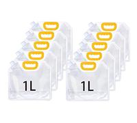 YAPULLYA 10 PCS Collapsible Water Container Bag, Portable Outdoor Folding Storage Jug Water Carrier, Reusable Grain Moisture Proof Sealed Bag Grain Storage Tank, Grain Rice Food Storage Bag(1L)