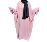 Yaqeen Batwing Abaya Jazz Muslimah Maxi dress Boho Plus size Islamic Prayer Dress Ideal Casual/Mosque/Madrassa/Ramadan/Eid/Hajj/Umrah (Light Pink)