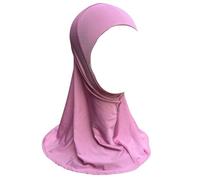 Yaqeen Girls instant headscarf hijab plain al Amira, readymade pull on scarf, ideal for any occassion school/nursery (Nude Pink)