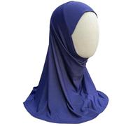 Yaqeen Girls instant headscarf hijab plain al Amira, readymade pull on scarf, ideal for any occassion school/nursery (Navy)