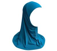 Yaqeen Girls instant headscarf hijab plain al Amira, readymade pull on scarf, ideal for any occassion school/nursery (Teal)