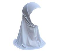 Yaqeen Girls instant headscarf hijab plain al Amira, readymade pull on scarf, ideal for any occassion school/nursery (White)