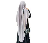 Yaqeen Jersey Khimar Diamond cut Long Hijab for Muslimah one Piece Headscarf Lycra Prayer Dress Muslim Shawls (Taupe)