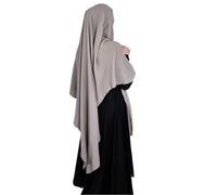 Yaqeen Khimar Triangle Long Hijab for Muslimah one Piece Soft Crepe Fabric Headscarf Material Chadors Arabia Islamic Prayer Dress Muslim Shawls Body Cover (Taupe)