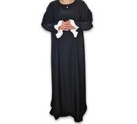 Yaqeen Premium Abaya Nidha Muslimah Maxi Dress Islamic Prayer Dress Ideal Casual/Mosque/Madrassa/Ramadan/Eid/Hajj/Umrah (Black)